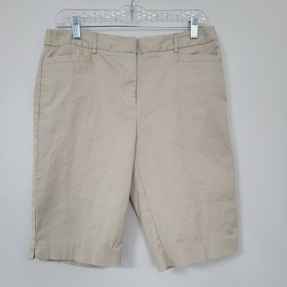 Counterparts Khaki Cotton Stretch Bermuda Shorts Size 8 - Picture 1 of 7
